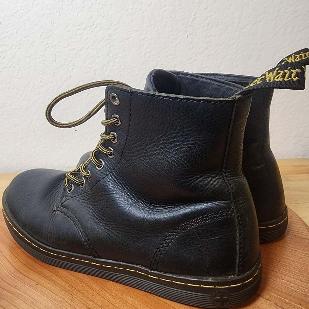 Dr Martens Tobias Boots Mens Size 10 Black Leather Combat Ankle Lace Up Casual - Picture 5 of 12